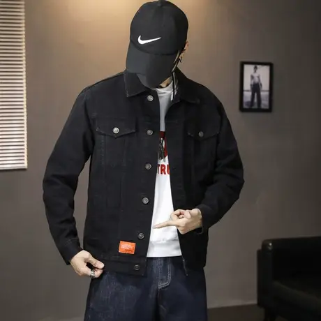 春秋款牛仔外套男士潮流青年休闲帅气上衣夹克潮牌褂子衣服男宽松图片