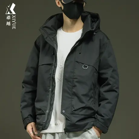 新国标90鸭绒连帽羽绒服男冬季保暖加厚宽松大码男士冲锋衣外套潮商品大图