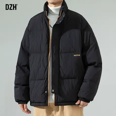 男生黑色立领棉服男款冬季加厚潮牌休闲棉衣外套潮高级感2023新款商品大图