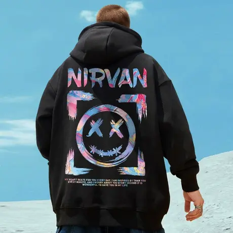 小恶魔加肥加大码oversize卫衣男连帽潮牌春款胖子潮流ins春季图片