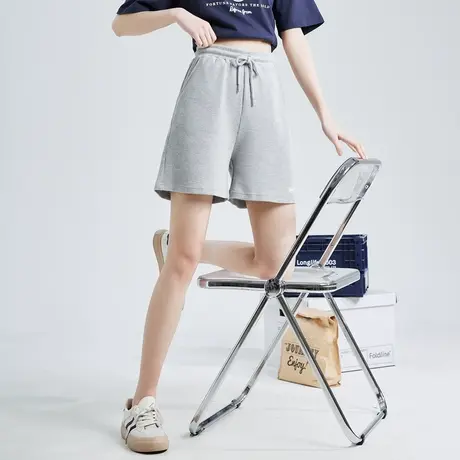 唐狮显瘦休闲裤夏新款女短裤灰色五分裤宽松运动裤薄款裤子图片