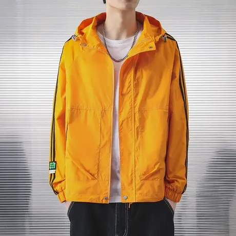 休闲潮流夹克外套连帽大码百搭男士外套休闲宽松秋冬休闲夹克外套商品大图