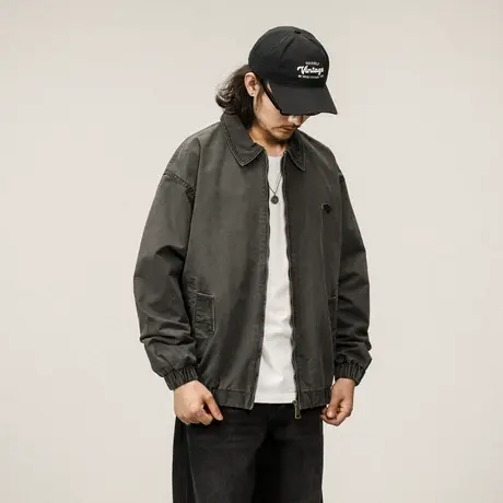 时尚潮流休闲夹克微宽版型本布下摆门襟防风贴秋冬新款外套休闲男图片