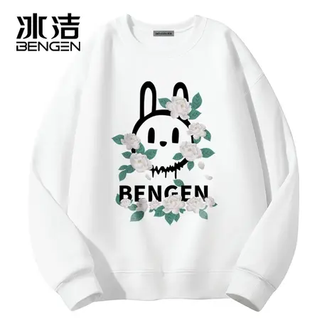 冰洁卫衣女春季2024新款圆领无帽男装宽松休闲加绒秋冬季情侣上衣商品大图