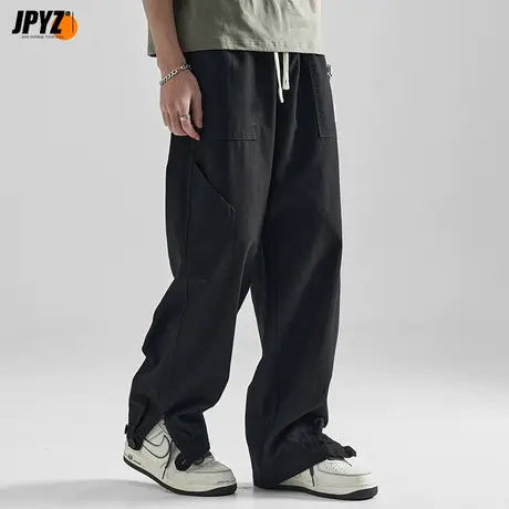 2023新款春季工装裤男士休闲潮牌运动阔腿裤秋装夏季束脚长裤子男商品大图