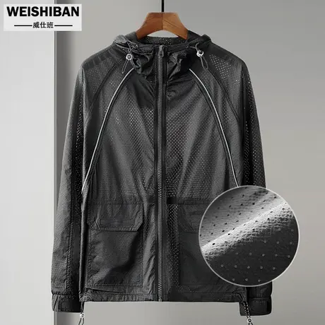威仕班夏季防紫外线超薄防晒服男网眼透气防晒衣男士工装帅气外套商品大图