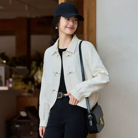 时尚气质长袖短外套2023年秋季新款淑女温柔宽松显瘦通勤百搭上衣商品大图