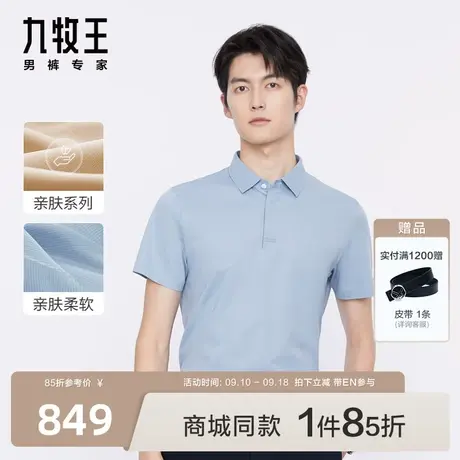 [商场同款]九牧王男装JT2C21817短袖T恤23年春夏新款舒适亲肤男EN图片