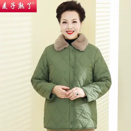 妈妈冬装棉袄洋气2023新款秋夹棉衣服小个子外套奶奶中老年人女装图片