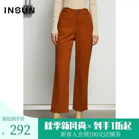 恩裳冬季经典时尚休闲百搭棉质直筒裤女西裤商品大图