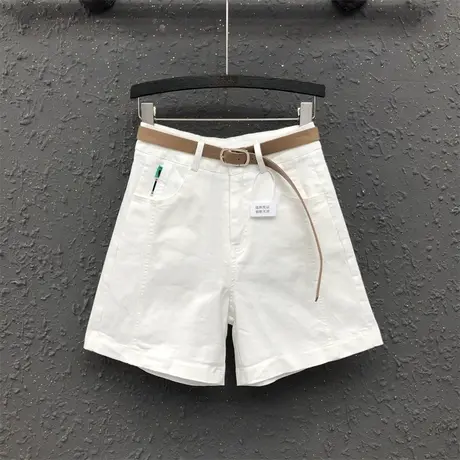 白色休闲牛仔五分裤女韩版夏季新款宽松显瘦高腰气质阔腿裤短裤潮图片