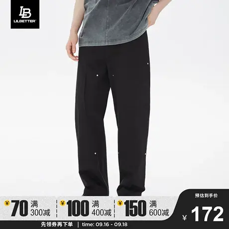 Lilbetter裤子男款秋冬款百搭潮牌直筒裤痞帅街头休闲裤复古长裤商品大图