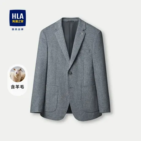HLA/海澜之家含羊毛休闲西服2023秋冬新款加厚保暖商务毛呢外套男图片
