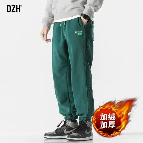 男士摇粒绒加绒卫裤男秋冬季加厚束脚运动裤宽松休闲裤2024年新款图片