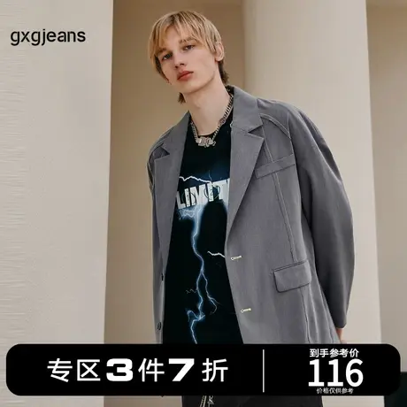 清仓gxg jeans男装春季新款休闲西服明线设计街头风西装外套男潮图片