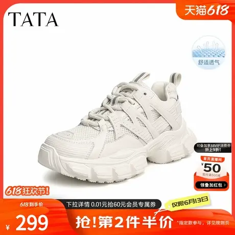 Tata他她休闲厚底老爹鞋女鞋网面复古轻便透气运动鞋新款GZT01AM4商品大图
