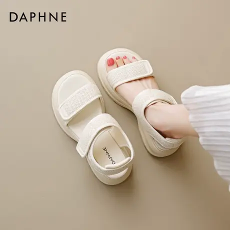 达芙妮厚底凉鞋女外穿2025年新款夏季百搭舒适不累脚配裙子沙滩鞋图片