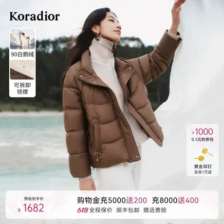 【明星同款】珂莱蒂尔冬季通勤舒适百搭白鹅绒羽绒服外套女图片