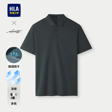 海澜之家商务时尚短袖POLO25夏季新凉感吸湿排汗翻领休闲男上衣图片