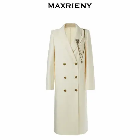【奥莱】MAXRIENY军旅风直身毛呢大衣秋装风衣女图片