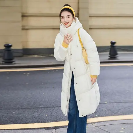 【鹅绒清仓】坦博尔奥莱正品羽绒服女中长款廓形时尚流行保暖外套图片