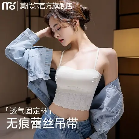 背心文胸一体式春夏百搭带胸垫吊带内搭打底上衣女美背防走光内衣商品大图
