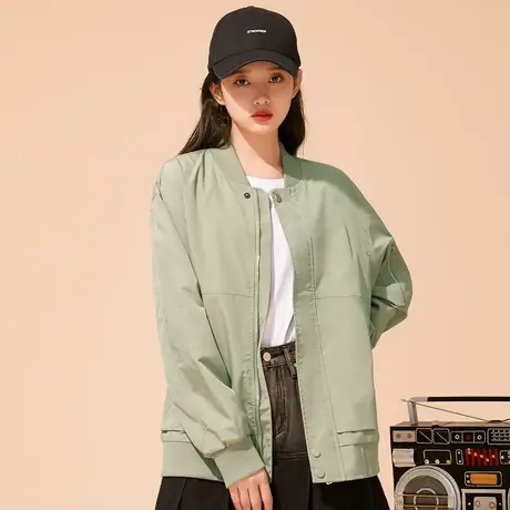 NWJ女式宽松百搭休闲春秋款上衣女青年薄款运动舒适外套大码夹克商品大图