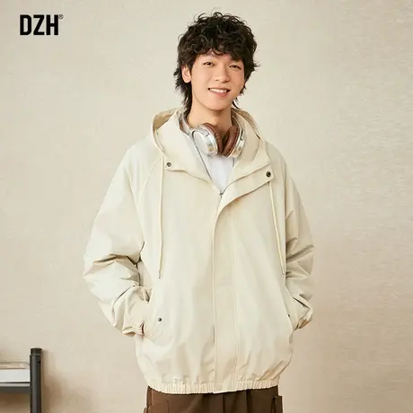 男生工装外套男潮高级感痞帅男装2023新款休闲夹克春秋连帽冲锋衣商品大图