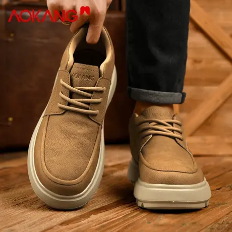 奥康男鞋2026新款春季厚底德比鞋男士休闲皮鞋百搭软底增高运动鞋商品大图