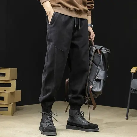 加厚秋冬款休闲裤男潮牌2023新款宽松束脚大码男士工装长裤子冬季商品大图