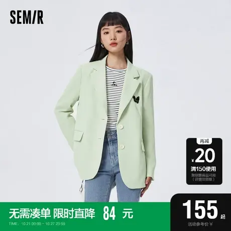 森马休闲西服女2023春季新款设计感甜酷都市时尚休闲商务通勤外套商品大图