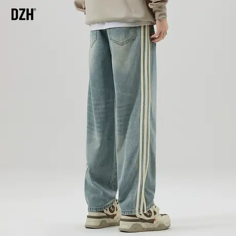 男士美式牛仔裤男直筒宽松潮牌男裤2023新款美式高街裤子休闲长裤商品大图