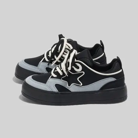 Betoo 2022新款厚底黑色板鞋子女ins潮小白鞋百搭运动休闲鞋女商品大图