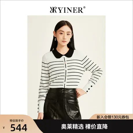 YINER音儿女装2022冬季新款黑科技自发热羊毛针织衫套头商品大图