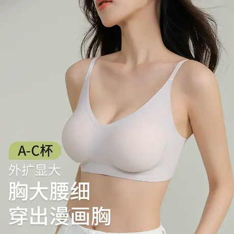 外扩型内衣女薄款夏季小胸聚拢显大文胸性感漫画胸无痕无钢圈胸罩商品大图