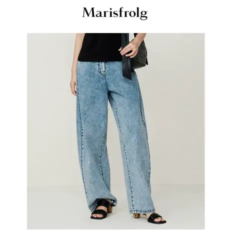 【纯棉】玛丝菲尔2022年夏季新款蛋型设计怀旧休闲牛仔裤长裤图片