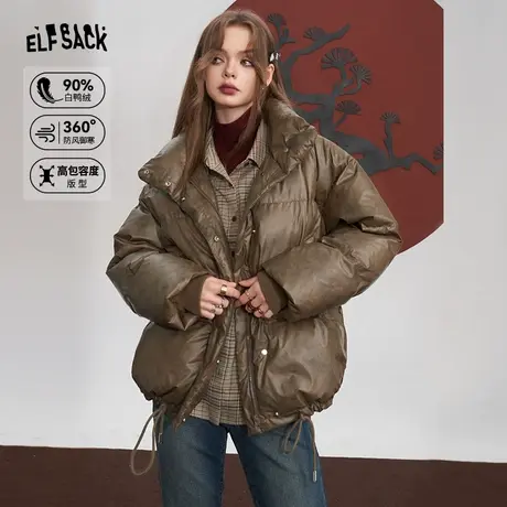【空姐昕怡专享】妖精的口袋宽松加厚短款羽绒服女2023冬季新款商品大图