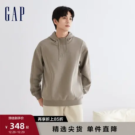 Gap男装春秋LOGO空气三明治宽松连帽卫衣高级运动休闲上衣841299图片