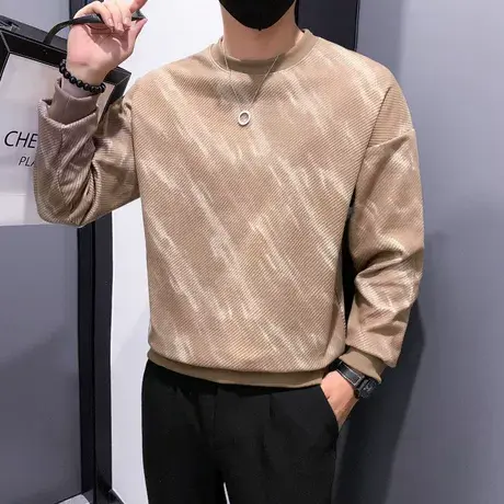 2023新款春秋季卫衣男韩版潮流痞帅迷彩ins长袖T恤打底衫上衣休闲商品大图