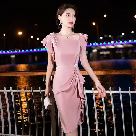 小礼服晚礼服女宴会鱼尾裙正式场合名媛夏轻奢小众气质日常连衣裙商品大图