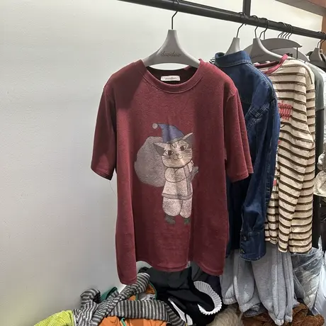 2024春季新款韩版圆领卡通图案磨毛短袖T恤女宽松学生半袖上衣夏商品大图