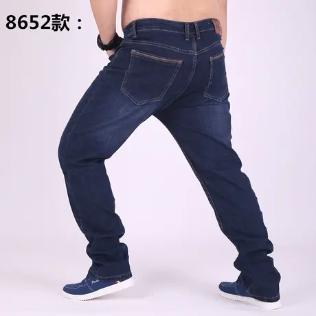 2023冬季款牛仔裤男宽松裤子加肥加大胖子高腰弹力男士直筒肥佬裤图片