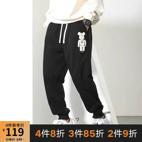 GxxH潮牌大码男装加肥加大男士宽松休闲束脚印花休闲长裤200斤秋商品大图