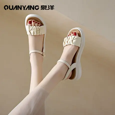 泉洋流行凉鞋女2024夏季仙女风两穿凉拖鞋外穿时尚百搭厚底拖鞋商品大图