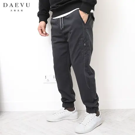 DAEVU春秋新款机能风明线大号潮胖子束脚加肥加大码男士休闲长裤商品大图