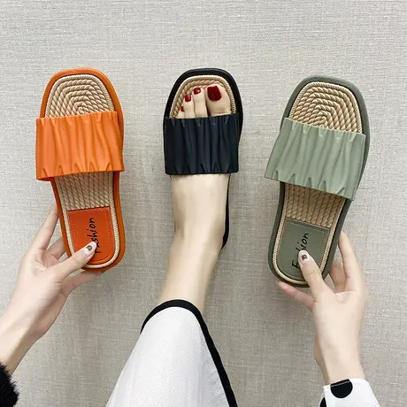 拖鞋女夏外穿2024年新款凉拖鞋ins潮半拖鞋网红厚底时尚室内洗澡商品大图