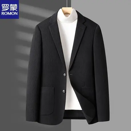 罗蒙西装男士外套秋冬新款中青年单件小西服商务休闲单西针织上衣图片