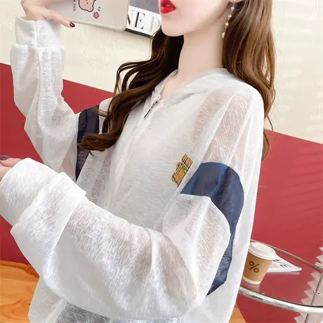 户外骑车防晒衣女2023新款夏季韩版宽松冰丝薄款大码透气开衫外套商品大图