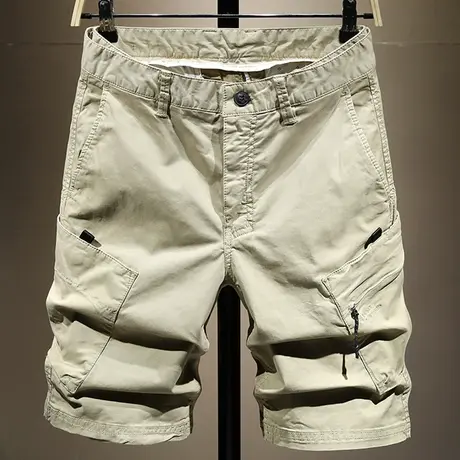 夏季工装短裤男潮牌余文乐大口袋宽松休闲潮流直筒五分裤百搭中裤商品大图