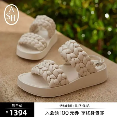 ASH女鞋2023夏季新款VOYAGE BIS编织厚底增高舒适懒人一字扣凉鞋商品大图